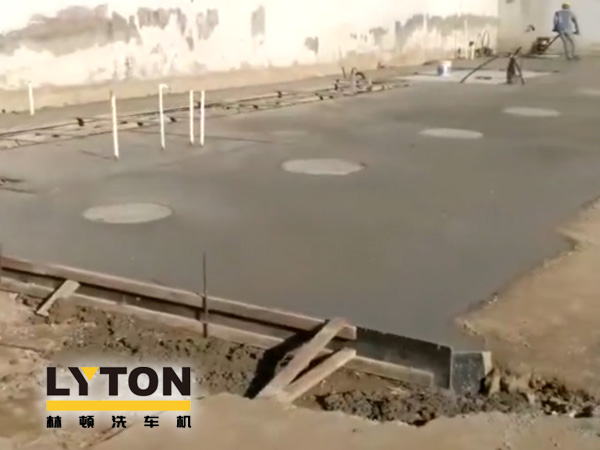 中石化lyton fx11 9刷隧道式全自動(dòng)洗車機(jī)土建施工完畢！洗車設(shè)備即將安裝！